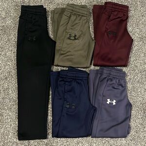 Lot/Bundle Boys Under Armour Fleece Straight Pants YXS Excellent Used Condition